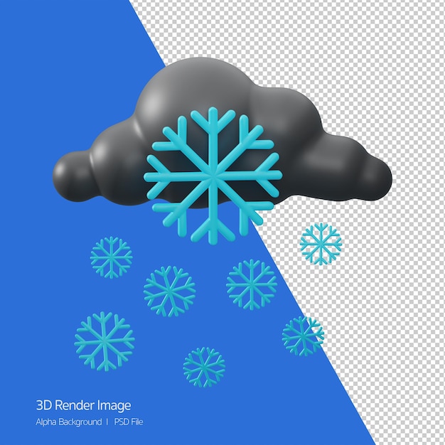 3D-Rendering des prognostizierten Wetters 'Blizzard Night' isoliert