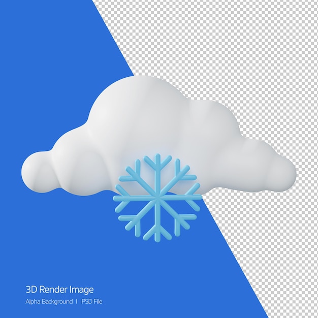 3D-Rendering des prognostizierten Wetters "Frosty" isoliert auf weiss.