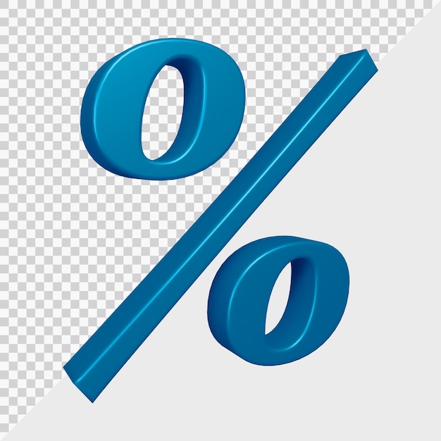3D-Rendering des Prozentsymbols
