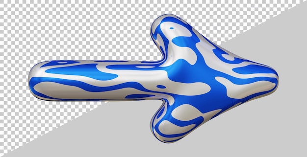 3D-Rendering des rechten Pfeils mit modernem Stil