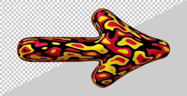 3D-Rendering des rechten Pfeils mit modernem Stil