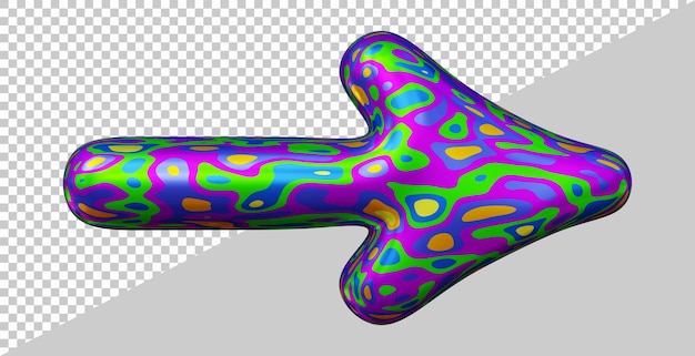 3D-Rendering des rechten Pfeils mit modernem Stil