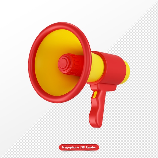 3D-Rendering des roten Megaphons