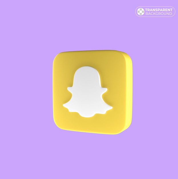 3D-Rendering des Snapchat-Logos