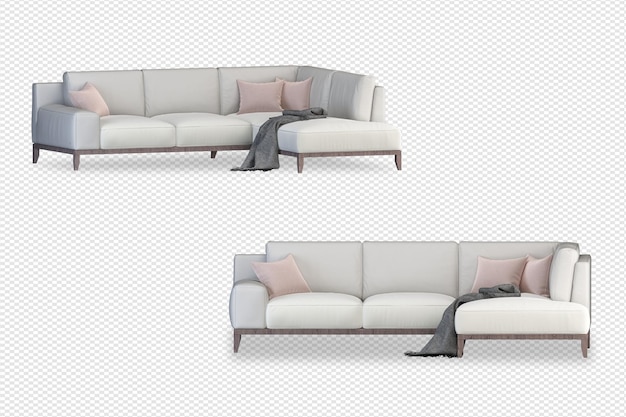 3D-Rendering des Sofakonzepts