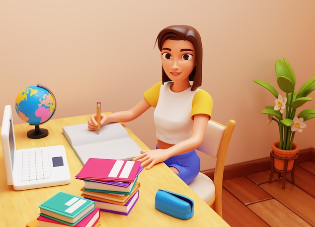 3D-Rendering des Studentencharakters