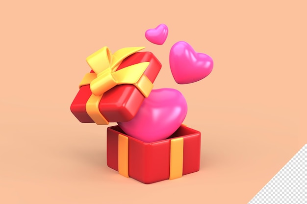 3D-Rendering des Symbols für den Valentinstag