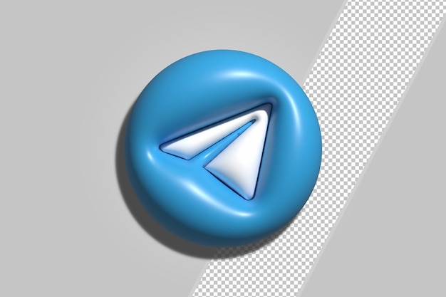 PSD 3d-rendering des telegrammsymbols premium psd