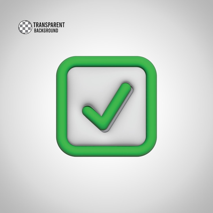 PSD 3d-rendering des tick-mark-symbols