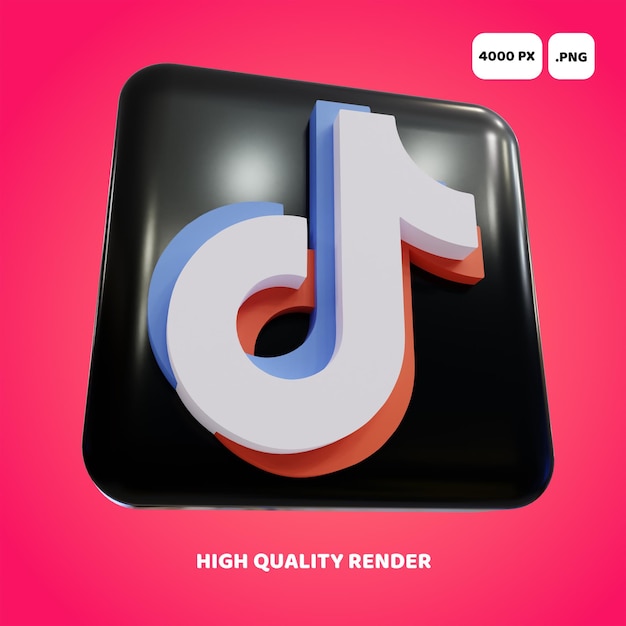 3d-rendering des tiktok-logos