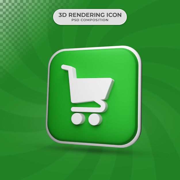 PSD 3d-rendering des trolley-symboldesigns