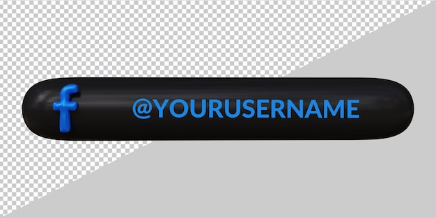 3D-Rendering des unteren Drittels des Facebook-Symbols