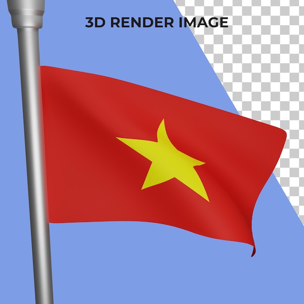 3D-Rendering des vietnamesischen Flaggenkonzepts vietnamesischer Nationalfeiertag