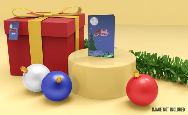 3D-Rendering des Weihnachtsgrußkartenmodells