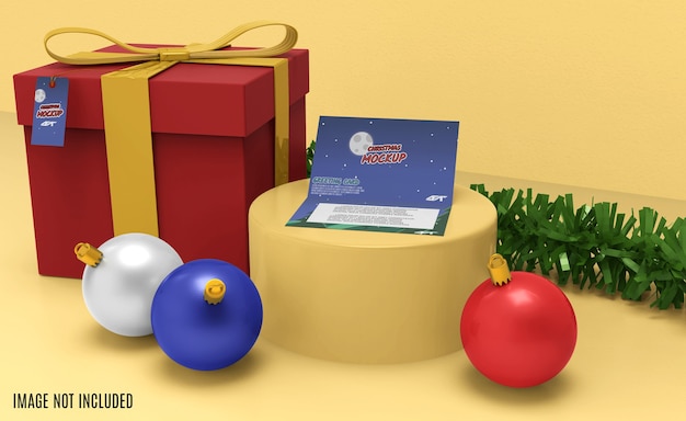 3d-rendering des weihnachtsgrußkartenmodells