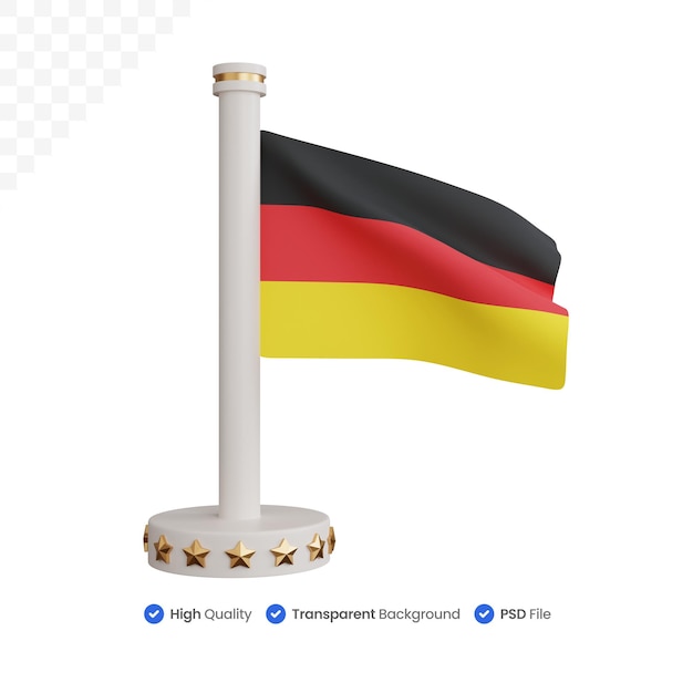3D-Rendering Deutschland Nationalflagge isoliert