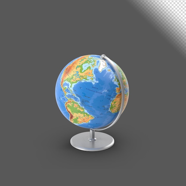 3d rendering di concetto del globo del mondo con supporto