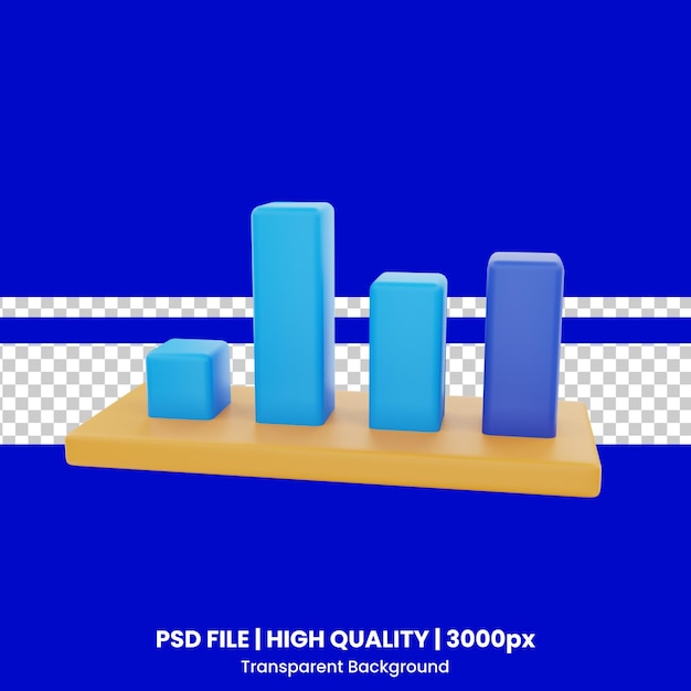 PSD 3d-rendering-diagramm-symbolobjekt