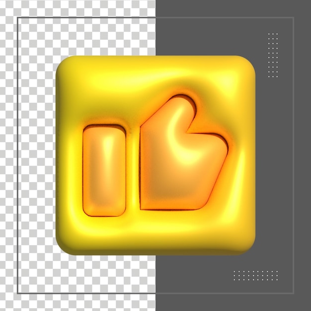 3D Rendering dibujos animados pulgar arriba gesto de la mano Pulgar de la mano hacia arriba o como signo