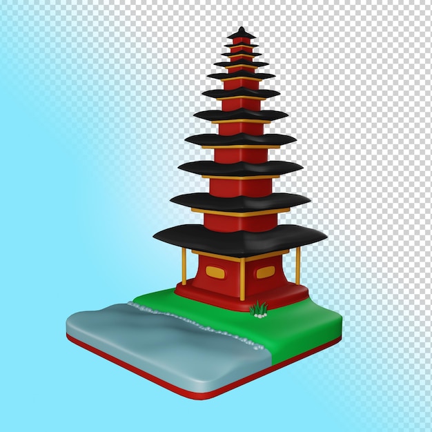 3d-rendering diorama bali indonesien symbol