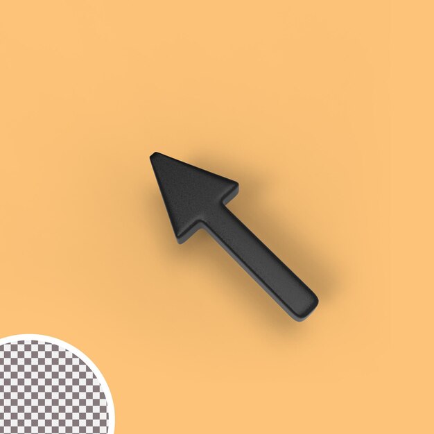 3d rendering direction black arrow sigh direction point shape 3d illustration