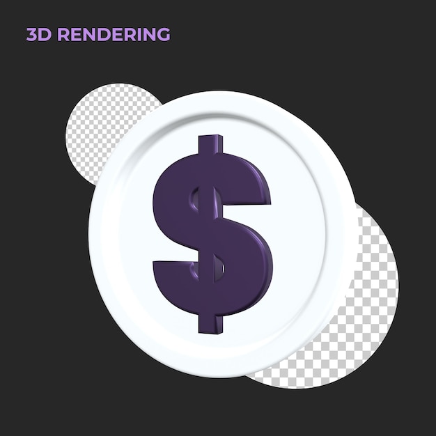 3d-rendering-dollar-münze premium-psd