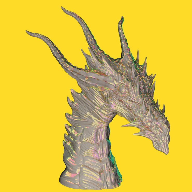 PSD 3d-rendering-drachenkopf