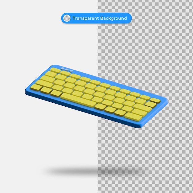 PSD 3d-rendering drahtlose tastatur