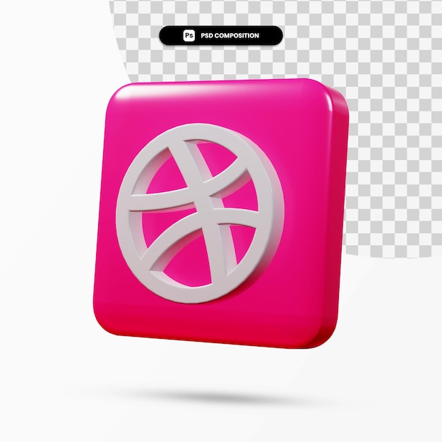 3D-Rendering-Dribble-Logo-Anwendung isoliert