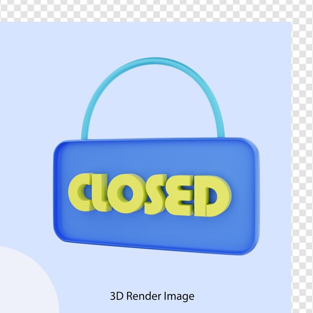 3D-Rendering E-Commerce-Shop geschlossen