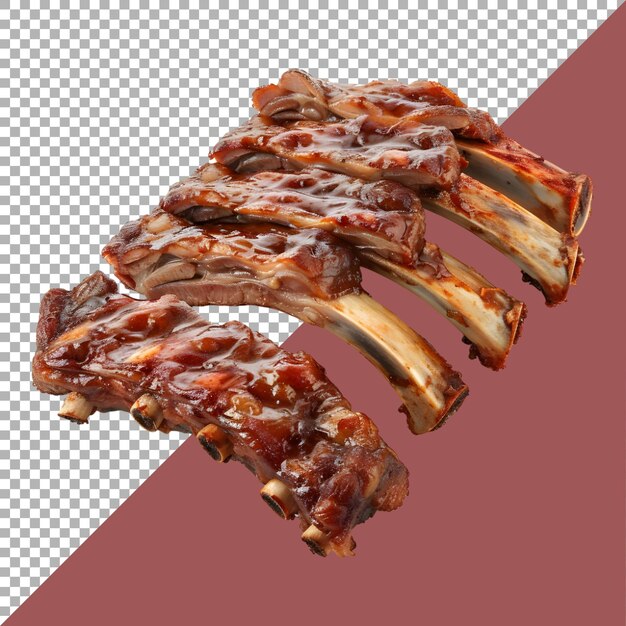 PSD 3d-rendering einer gegrillten schafrippe auf durchsichtigem hintergrund