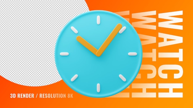 3D-Rendering einer glatten Uhr
