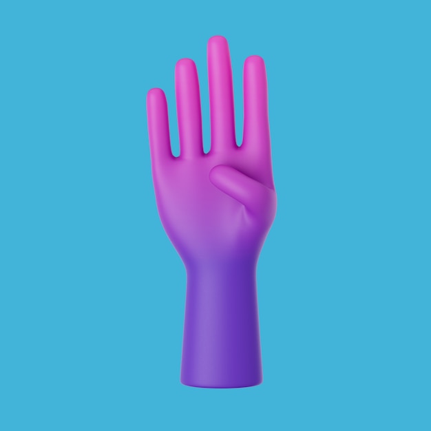 3d-rendering einer handbewegung