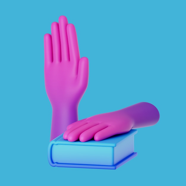 3D-Rendering einer Handbewegung