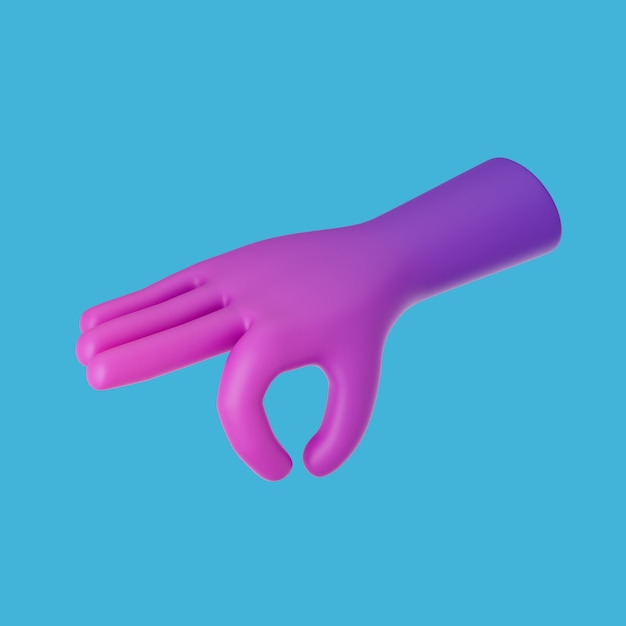 3D-Rendering einer Handbewegung