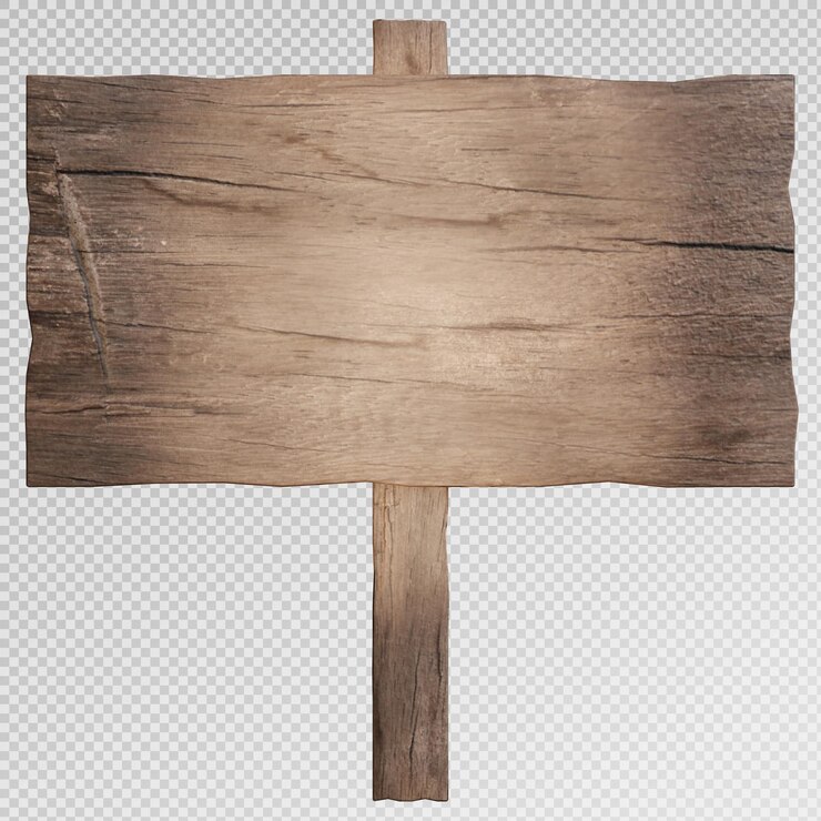 PSD 3d-rendering einer holzschildtafel