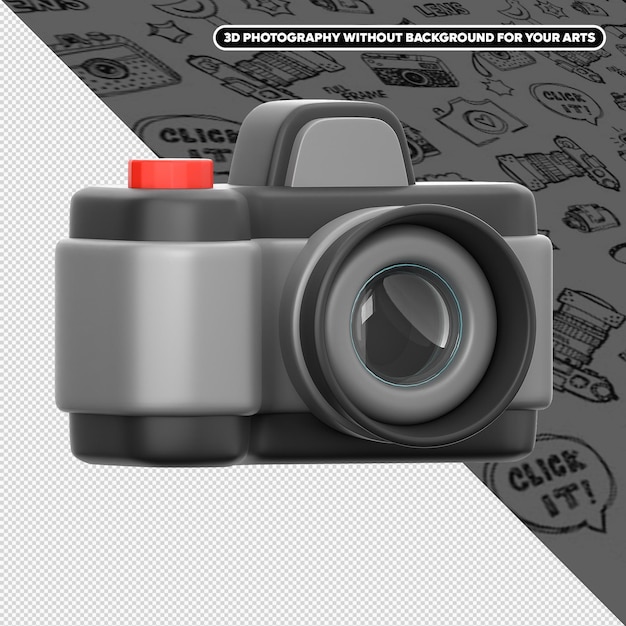 3D-Rendering einer Kamera für Fotografie und Design