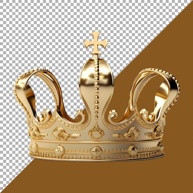 PSD 3d-rendering einer königskrone auf durchsichtigem hintergrund