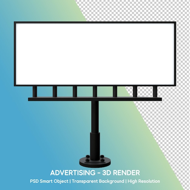 3D-Rendering einer leeren Plakatwand zu Werbezwecken