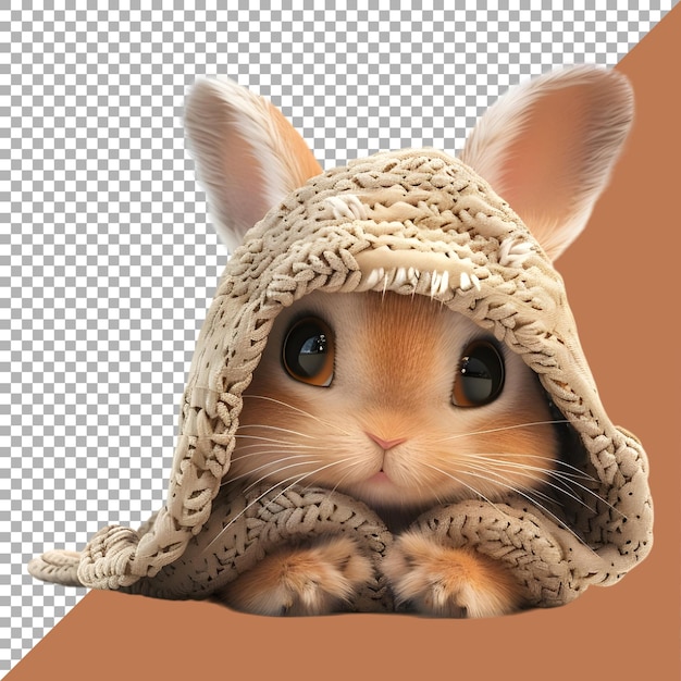 PSD 3d-rendering einer niedlichen katze, die auf einem durchsichtigen hintergrund sitzt