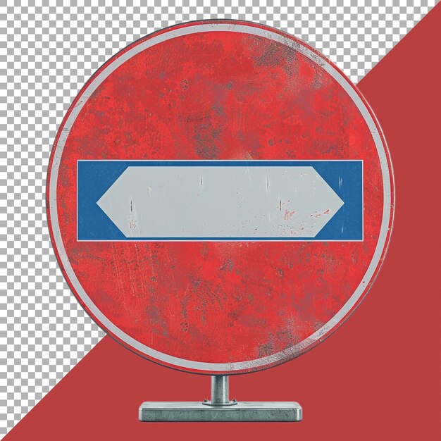 3D-Rendering einer Stahl-Straßenschildertafel auf durchsichtigem Hintergrund