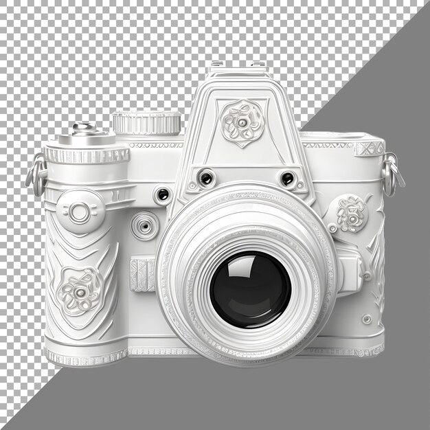 PSD 3d-rendering einer stilvollen kamera auf durchsichtigem hintergrund