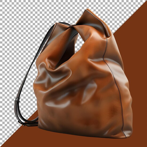 PSD 3d-rendering einer vintage-frau-ledertasche auf durchsichtigem hintergrund