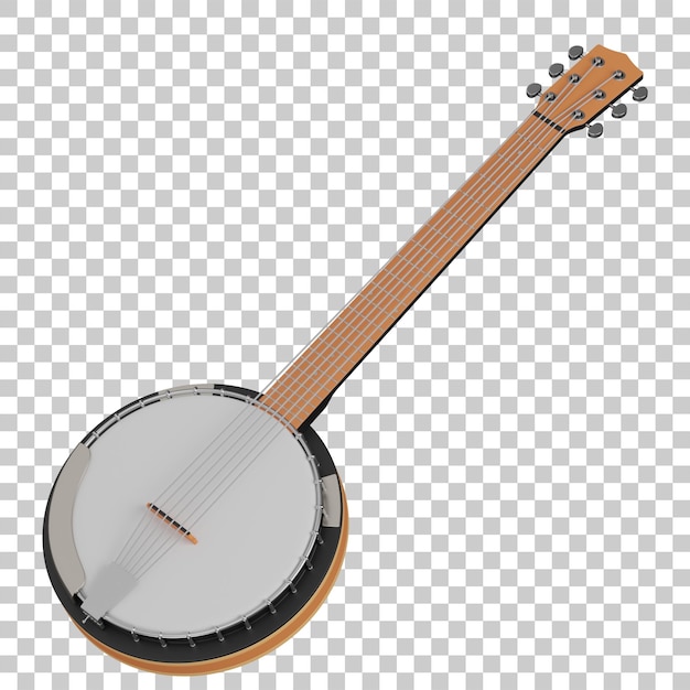 3D-Rendering eines akustischen Banjo-Symbols