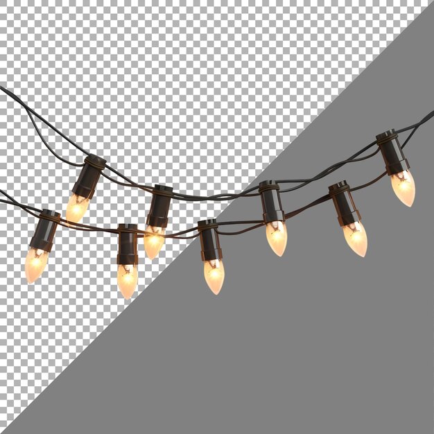 3D-Rendering eines dekorativen farbenfrohen Lichts auf durchsichtigem Hintergrund