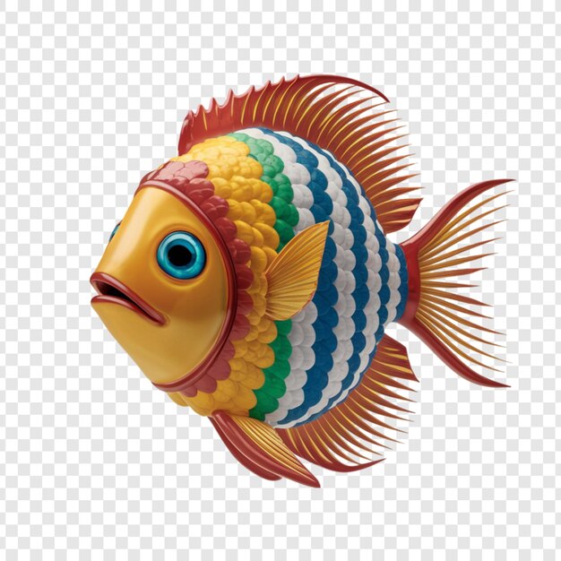 3D-Rendering eines Fisches, das auf durchsichtigem Hintergrund isoliert ist