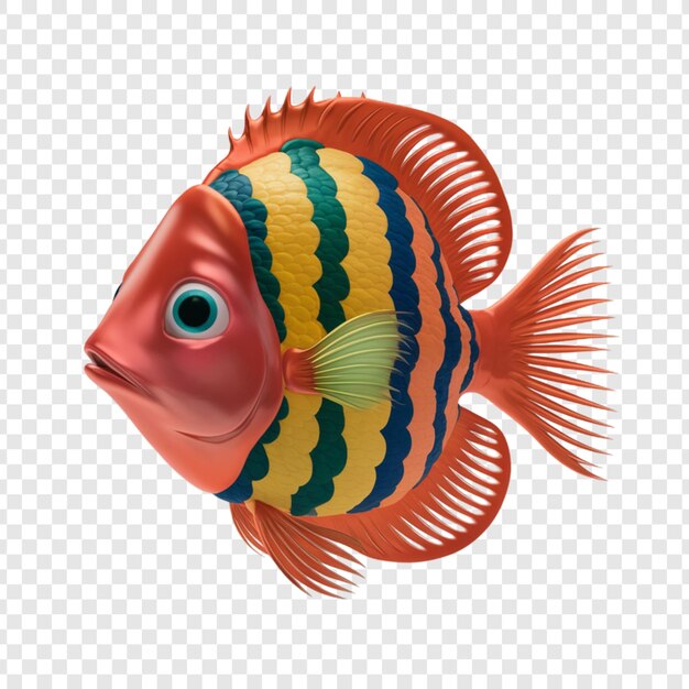 3D-Rendering eines Fisches, das auf durchsichtigem Hintergrund isoliert ist