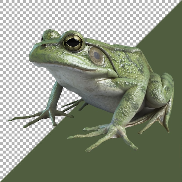 3D-Rendering eines Frosches auf durchsichtigem Hintergrund