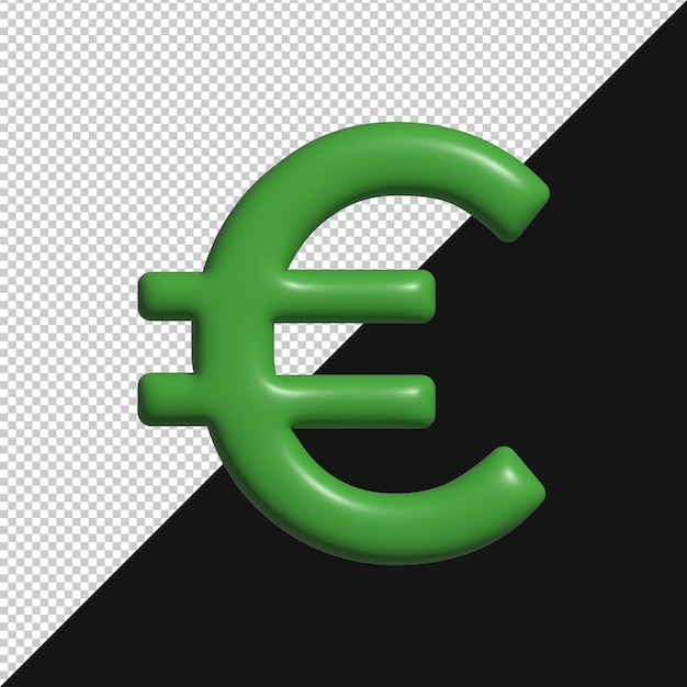 3D-Rendering eines grünen Euro-Symbols