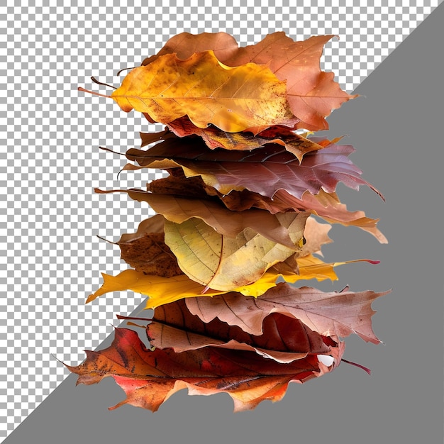 PSD 3d-rendering eines herbstblattes auf durchsichtigem hintergrund